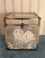 Swan Themed Wooden Storage Cube
