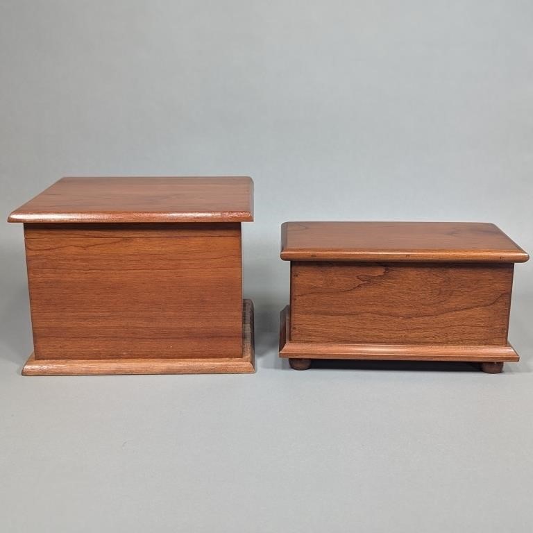 2 Cherry Wood Boxes/Mini Blanket Chest