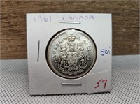 1961 CANADIAN 50 CENT COIN