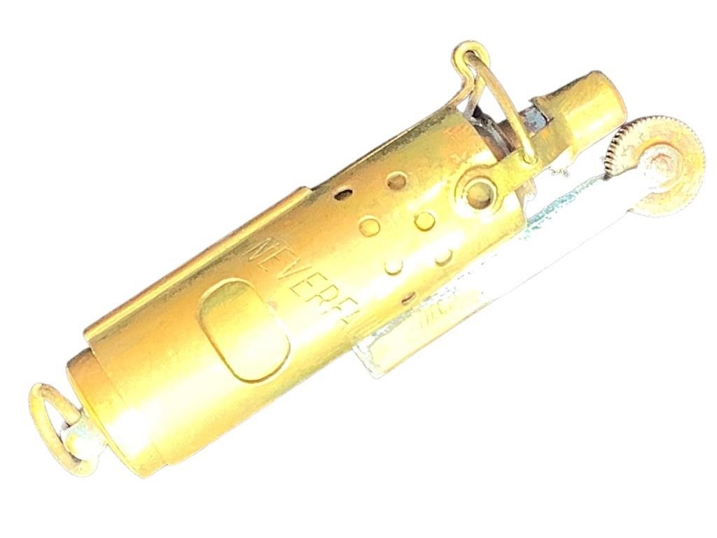 Vtg Neverfail Brass Trench Lighter, Austria