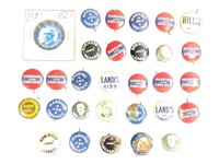29 Early Political Buttons Harding, Coolidge, FDR+