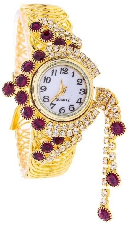 Custom Made - Bangle Quartz Watch Bracelet w/ Semi