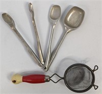 Mid Century Measuring Spoons and Strainer (50's)