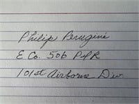 WWII Philip Perugini original signature
