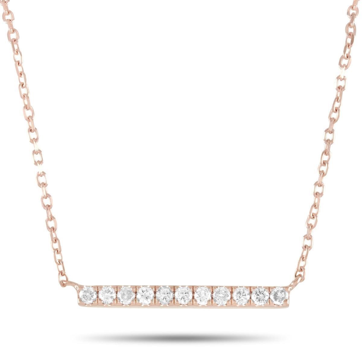 14K Rose Gold 0.10 ct Diamond Pendant Necklace