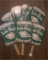 Tube Rose Snuff Hand Fan Lot of 12