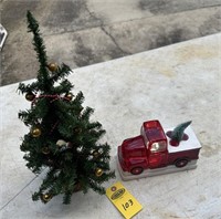 15" Christmas Tree & Red Light Up Truck
