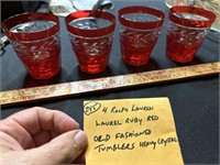 4 Ralph Lauren Laurel ruby red tumblers