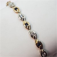 Certified 10K Sapphire(1ct) Diamond(0.9ct) Bracele