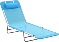 B2919  Outsunny Folding Chaise Lounge Blue