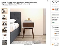 W999 Modern Solid Wood Nightstand