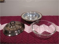 WM Rogers Silver Plated Covered Dish & Pyrex Bowl
