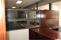 Fabric and wood faced office divider:  six upright