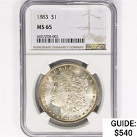 1883 Morgan Silver Dollar NGC MS65