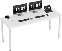 B3833  Simple Style 63" Desk, White Metal Frame