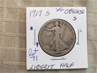 1917S OBV Walking Liberty Half Dollar VG