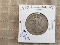 1917S REV Walking Liberty Half Dollar VG