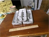 Three Vintage Aluminum Ice Trays