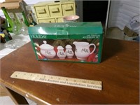 Holiday Five Piece Christmas Porcelain Set (In Box