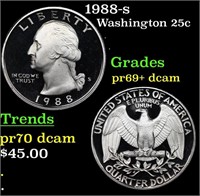 Proof 1988-s Washington Quarter 25c Grades GEM++ P