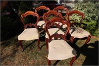 SET OF SIX VICTORIAN SOLID MAHOGANY DINING CHAIRS