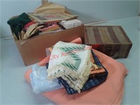 Job lot of material, sewing patterns and more