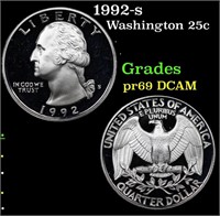 Proof 1992-s Washington Quarter 25c Grades GEM++ P