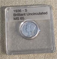 1936- S Brilliant Uncirculated MS 65