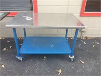 Vintage Stainless Table 33"T 48"L 30"W
