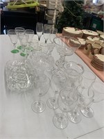 Collection of clear glass, candy dishes