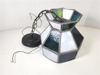 VINTAGE Lead Lined Stained Glass Light Fixture