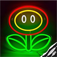 Fire Flower Neon Sign, Dimmable Gaming Neon Sign