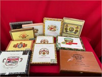 Lot of 10 Cigar Boxes & 1 Cigar Box Purse