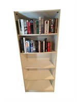 A 5 Tier White Bookshelf.