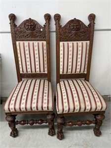 Pair of Antique Ornately Carved Chairs