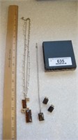 2 Smoky Topaz Necklaces / 1 with earrings