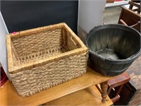 Two wood baskets