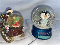 2 Christmas Snow Globes