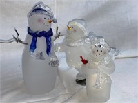 3 Glass Snowmen