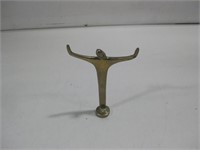 5" Modernist Vtg Solid Brass Open Arms Christ