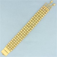 Diamond Cut Bead Link Bracelet in 22k Yellow Gold