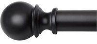EXTENDABLE BLACK CURTAIN ROD WITH RINGS AND WALL