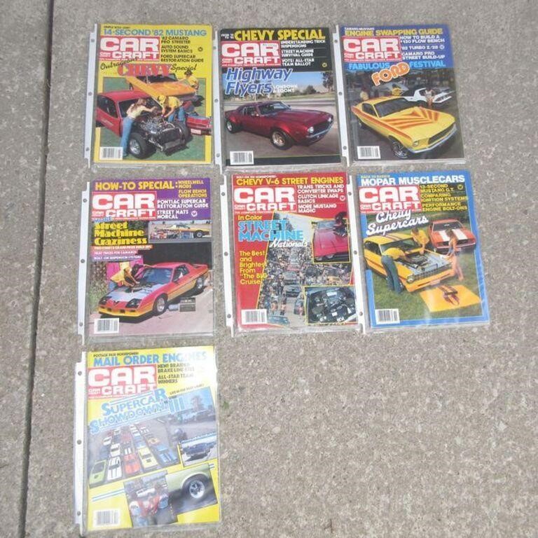 7 Car Craft Magazines: 1982 June to December