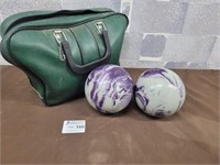 2 Bowling balls with bag