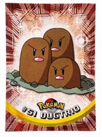 1999 Topps Pokemon TV Animation Dugtrio #51