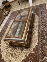 3 items glass top end tables and coffee table