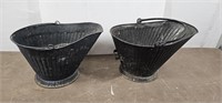 (2) Vintage Ash Buckets / Pails