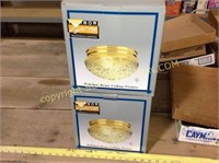 2 NEW IN BOX polished brass ceiling light fixtures
