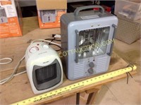 2 slightly used electric heaters, test good