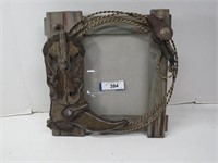 Western Themed Metal and Wood Picture Frame